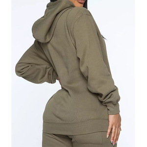Sudaderas Personalizadas con Bordado, 500gsm, Impresas en Algodón de Alta Calidad, Talla Grande, Color Oliva para Mujer, Unisex, Fabricante - Product Image 5