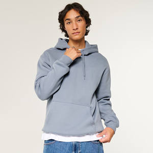 Sudaderas con capucha y cremallera con logotipo personalizado Sudaderas con Jersey grueso Serigrafía en blanco Sudadera con capucha cuadrada de peso pesado de alta calidad - Product Image 1