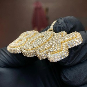 RB อัญมณี925ของผู้ชายสร้อยคอเงินสเตอริ่งเพชรโมอิสที่กำหนดเองจี้มงกุฎกษัตริย์เครื่องประดับเพชรสไตล์ฮิปฮอป - Product Image 4