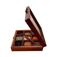 Supports uniques de stockage d'assaisonnement à trois couches en bois de bambou sur mesure pour la cuisine, le restaurant, le sel et le poivre, le pot à épices, support en bois
