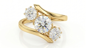 Anillo de Diamantes para Mujer, Corte Brillante Redondo, Joyería Clásica de Compromiso, Diamantes Cultivados en Laboratorio - Product Image 1