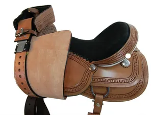 Western Saddle Barrel Racing Trail Horse Tooled Leather 10-16 Accesorios a juego Hermoso diseño de cuero - Product Image 4