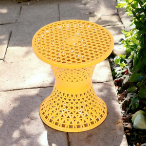 Taburete amarillo Damroo con malla de plástico duradero portátil para comedor Hospital dormitorio baño cocina Hotel espacios al aire libre - Product Image 1