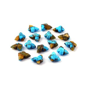 จี้อัญมณีแบบหลวมที่ปรับแต่งได้-ผีเสื้อเทอร์ควอยซ์ทองแดงสีเหลืองและสีน้ำเงินธรรมชาติแกะสลักสำหรับทำเครื่องประดับ - Product Image 2