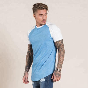 Camiseta Raglán Personalizada para Hombre, Color de Contraste, Manga Corta, Deportiva, Informal, Cuello Redondo, Ajustada, con Logotipo - Product Image 1