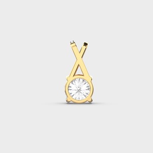 Pendentif élégant pour femme en diamant rond brillant de culture, plaqué or jaune, blanc ou rose 18 carats, rhodié, certifié IGI - Product Image 4