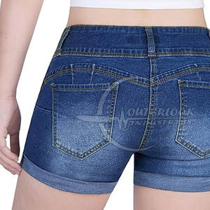 2025 elegantes pantalones vaqueros para mujer, pantalones cortos transpirables para mujer, pantalones cortos vaqueros ligeros de diseño personalizado para mujer - Product Image 3