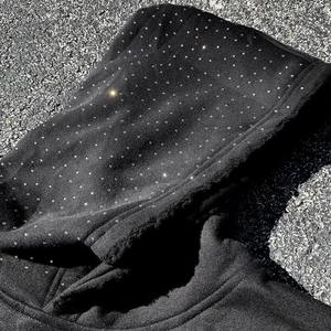 Sweat à capuche pour homme en coton épais Logo personnalisé Patchwork Distressed Embroidery Streetwear Style Sweatshirt Digital - Product Image 4