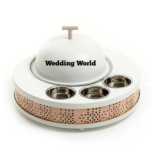 Green And White Finished Food Server Round Shape Hotel Supplies Designer Casserole Best Quality Luxury New Metal Food Warmer - Product Image 2