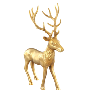 Escultura de ciervo de aluminio fundido personalizada, artesanía de Metal hecha a medida decorativa para el hogar con escultura de ciervo con acabado dorado - Product Image 5