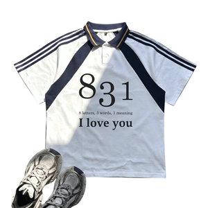 Camiseta Polo para Hombre, Estilo Hip Hop, Hombros Caídos, Oversize, con Impresión y Bordado Personalizados, 100% Algodón, Fabricantes de Ropa - Product Image 5