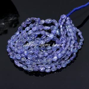 Vente chaude Naturel Tanzanite Lisse Forme Ovale Perles Top Qualité Tanzanite Perles Brin pour La Fabrication De Bijoux Collier Boucle D'oreille - Product Image 4
