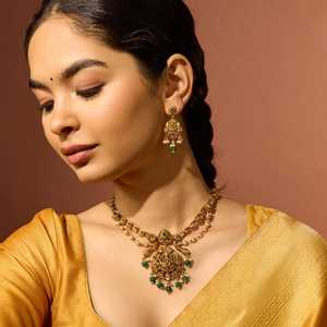 Vintage Short Flower-Shaped Zinc Alloy Wedding <b>Necklace</b> with Emerald-Cut Synthetic Stones 190709 - Product Image 3