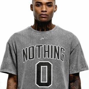 T-shirt moderne délavé à l'acide pour hommes, maillot de haute qualité, couleur personnalisée, anti-rétrécissement avec logo sur le devant, tarif de gros - Product Image 6