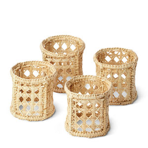 Rattan <b>table</b> decorative napkin ring <b>table</b> decor for <b>table</b> set of 4 - Product Image 1