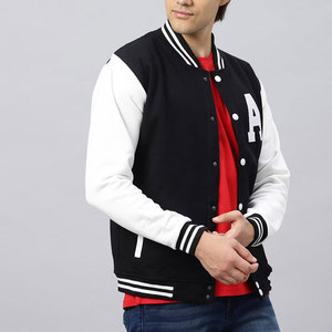 แจ็กเก็ตเบสบอลของผู้ชายทำจากวัสดุระบายอากาศใส่สบายและมีตัวอักษรสีทึบดีไซน์ส่วนตัว - Product Image 3