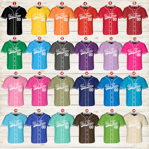 Jersey de béisbol personalizado para hombre de alta calidad Logotipo de bordado sublimado de poliéster - Product Image 2