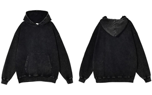 Sudadera con capucha de algodón de estilo vintage, desgastada, holgada, de corte oversize, para hombre y mujer. - Product Image 2