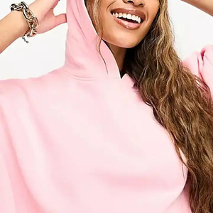 Sweats à capuche pour femmes en coton 100% anti-rides, anti-boulochage, surdimensionnés, logo imprimé sur écran personnalisé, streetwear, sweats à capuche respirants pour femmes - Product Image 3