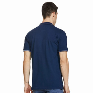 Ropa de moda Nevi Color azul Polo de hombre hecho con poliéster algodón Ropa de oficina Polo de media manga - Product Image 2