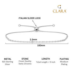 NOVAMART Fine Rhodium Plated Sapphire Charm <b>Bracelet</b> on 925 Pure Silver <b>Rope</b> Chain-Gift for Women Wholesale Export - Product Image 6