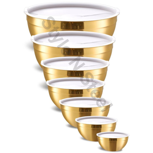 Polished <b>Stainless</b> <b>Steel</b> Mixing <b>Bowl</b> Set Eco-Friendly 3-Pcs Set with Multi-Functional Unlock Plastic Lid - Product Image 2