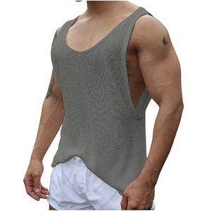 High Quality Breathable Custom Logo Men's Running Mash Tank Top Unisex Casual Eco-Friendly 100% Cotton Quick Dry - Product Image 5