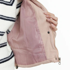 <b>Women</b> <b>Lightweight</b> Bomber <b>Jacket</b> Travel Friendly Packable Design Simple Casual Wear Affordable Wholesale Clothing Corduroy <b>Jacket</b> - Product Image 3