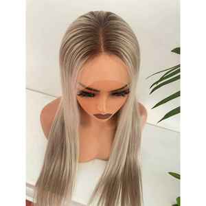 Perruque blonde en dentelle HD, cheveux humains vierges à 100%, bonnet ajustable, longueurs étirées de 34 à 40 pouces, couleur rougeâtre - Product Image 2