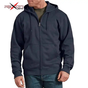 Sweat à capuche zippé intégral pour homme en molleton de coton épais, imperméable, écologique, pour l'hiver, style décontracté streetwear, logo personnalisé - Product Image 3