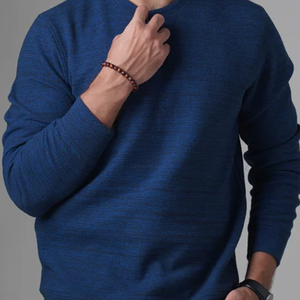 Sweat-shirt à col rond bleu surdimensionné 400GSM 100% coton pour femme Polaire lourde Plus avec logo personnalisé sur le devant pour l'hiver - Product Image 2