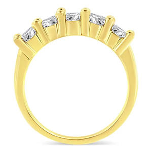 Bague élégante en or jaune 10K, 14K, 18K avec diamant de laboratoire certifié GIA, taille ronde, bijoux de luxe durables pour femmes - Product Image 4