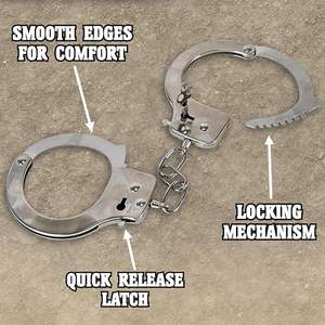 Menottes de jeu de rôle pour adultes réglables avec clé, menottes en métal robustes avec déverrouillage de sécurité, fournisseur en gros - Product Image 3