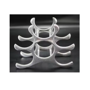 Nouveaux supports à vin de table en métal décoratifs argent fini support de stockage de bouteille de vin utilisation pour la décoration de vaisselle d'hôtel et de bar à la maison - Product Image 1