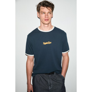 T-shirt pour homme GRIMELANGE GOLONDRO, 100% coton biologique, détails imprimés contrastés, coupe classique - Product Image 3