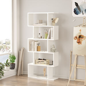 Librería Vertical de madera blanca de 5 niveles de Santorini, resistente, elegante, Modular, diseño moderno, comedor, hogar, oficina, dormitorio, envío gratis - Product Image 2