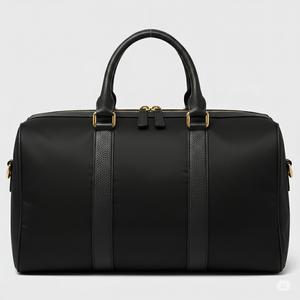 2025 Trending Urban Explorer Duffle <b>Bag</b> High Capacity Black Nylon Pebbled Leather Trim Luxury Weekend Travel Tote Fashionable - Product Image 3