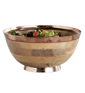 Tazón de servicio de madera de mango de gran tamaño, junta de resina verde única ecológica para cena, vajilla, regalos de negocios para el hogar - Product Image 4