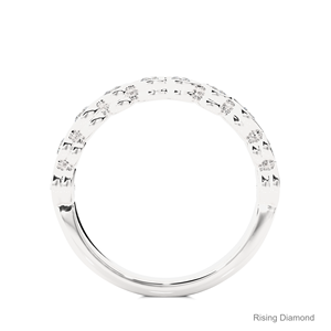 0,8 CTW corte redondo laboratorio cultivado oro amarillo boda banda media eternidad conjunto aniversario regalo anillos CVD diamante cortes - Product Image 6