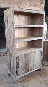 Armoire de bar en bois massif de récupération vintage pour finition multicolore pour armoires de salon - Product Image 6