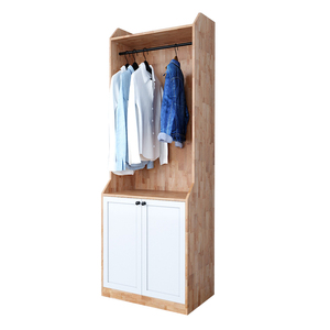 Armoire compacte en bois de caoutchouc naturel TQA68031, design minimaliste, autoportante et pliable pour la maison ou l'appartement - Product Image 1