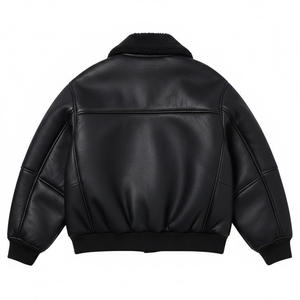 Veste d'hiver 2025 pour femme, style vintage, en cuir PU tissé, coupe ajustée, respirante, chaude, duveteuse, col montant, épaisse et rembourrée de duvet, vente en gros - Product Image 2