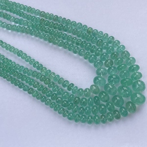 Collar de hebra de cuentas Rondelle lisas de piedra Esmeralda rusa verde Natural de 4mm y 10mm, último diseño precioso para la fabricación de joyas - Product Image 4
