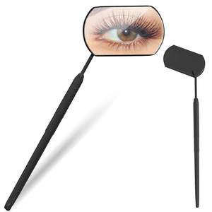 Professional Gold-Plated Stainless Steel <b>Lighted</b> Eyelash Extension Inspection <b>Mirror</b> Handheld Beauty Salon <b>Makeup</b> Checking Tool - Product Image 1