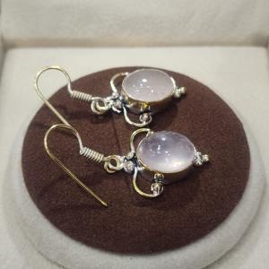 ต่างหูเงินสเตอริง925สำหรับผู้หญิงทำด้วยมือดีไซน์คลาสสิกไม่ซ้ำใครคุณภาพดีเยี่ยมรูปวงรีธรรมชาติเพชรแฟชั่นกุหลาบ - Product Image 5