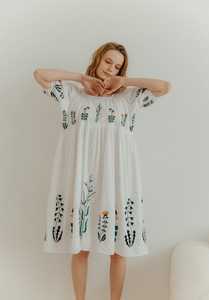 ชุดเดรสปักลายสไตล์ยูเครน แฟชั่นปี 2026 ราคาขายส่ง ทรงวินเทจ แขนครึ่งตัว ลายดอกไม้ ชุดเดรสผู้หญิง - Product Image 3