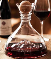 En stock, Offre Spéciale : Ensemble de carafe à vin en verre cristal créative et artisanale de la marque DLT, avec carafe à fond en forme de montagne, pour la maison
