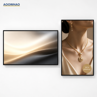 AOOWHAO 4K UHD Ultra İnce Duvara Monte LCD Dijital Tabela Dar Çerçeveli Reklam Ekranı 3 Yıl Garantili Fabrikadan Doğrudan