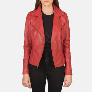 Veste de mode d'hiver pour femmes personnalisée en gros couleur unie en cuir véritable respirant coupe-vent design tricoté - Product Image 1