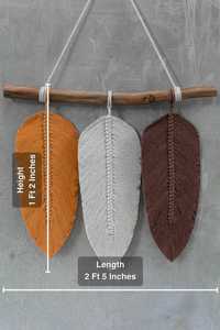 Colgante de pared de macramé hecho a mano con diseño de hojas, perfecto para sala de estar, hogar y oficina, Decoración elegante, arte de pared - Product Image 4